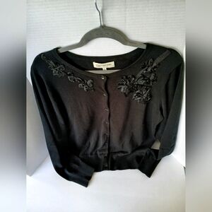 Jones New York Embelished Black Sweater XL